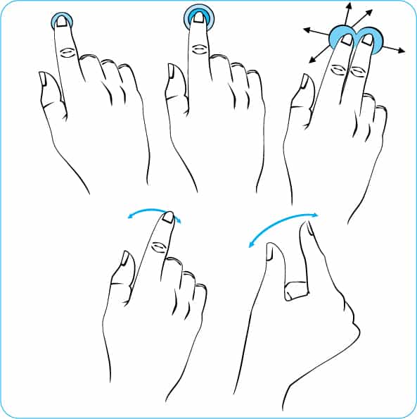 PCAP touch gestures