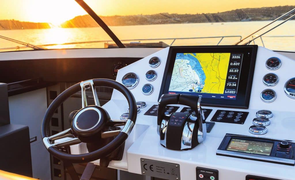 Yacht navigation control touch screen display