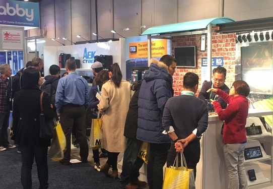 Visitors at NVD booth during CES 2020