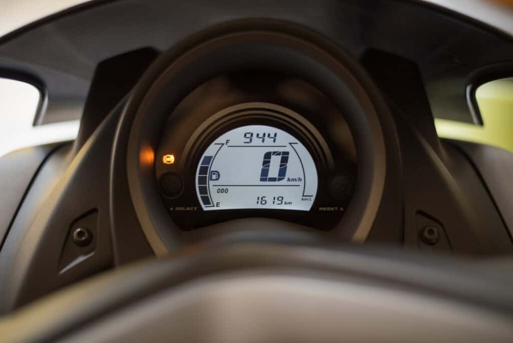 segment display in motorcycle dashboard